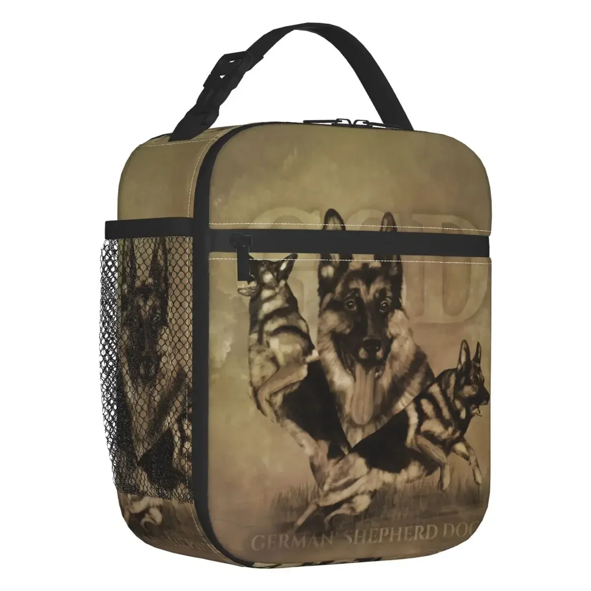 

German Shepherd Dog Insulated Lunch Tote Bag for Women GSD Animal Resuable Thermal Cooler Bento Box Outdoor Camping Travel