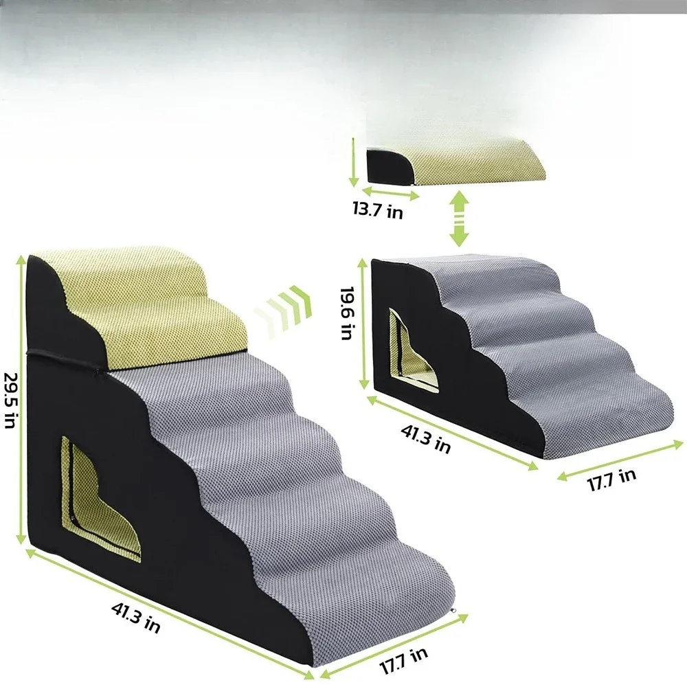 Small and medium-sized cat and dog staircase ramp non-slip bottom, removable and washable multi-layer splicing steps with pet h