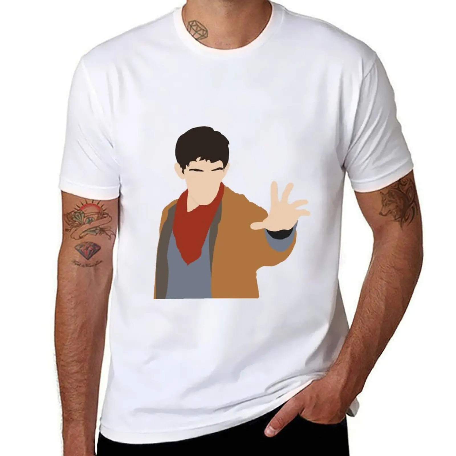 

BBC Merlin Silhouette T-Shirt man t shirt summer men t shirt cotton 100% T-Shirt