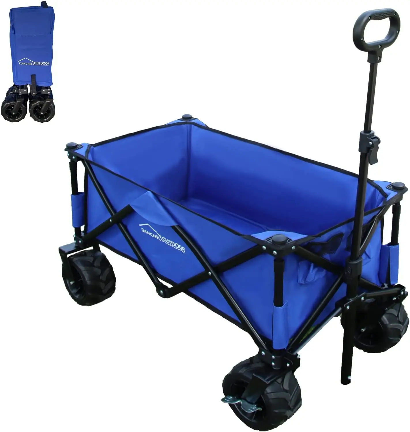 2024 Collapsible Utility Wagons Carts for Beach Camp, Folding Garden Shopping Cart with All-Terrain Wheels