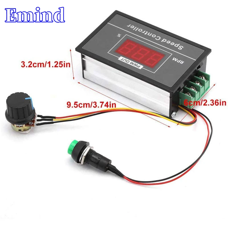 1/3/5/10/20Pcs Display Digital PWM DC Governador de Motor 6V12V24V48V Interruptor de Controle de Velocidade Stepless Controlador Display Shell