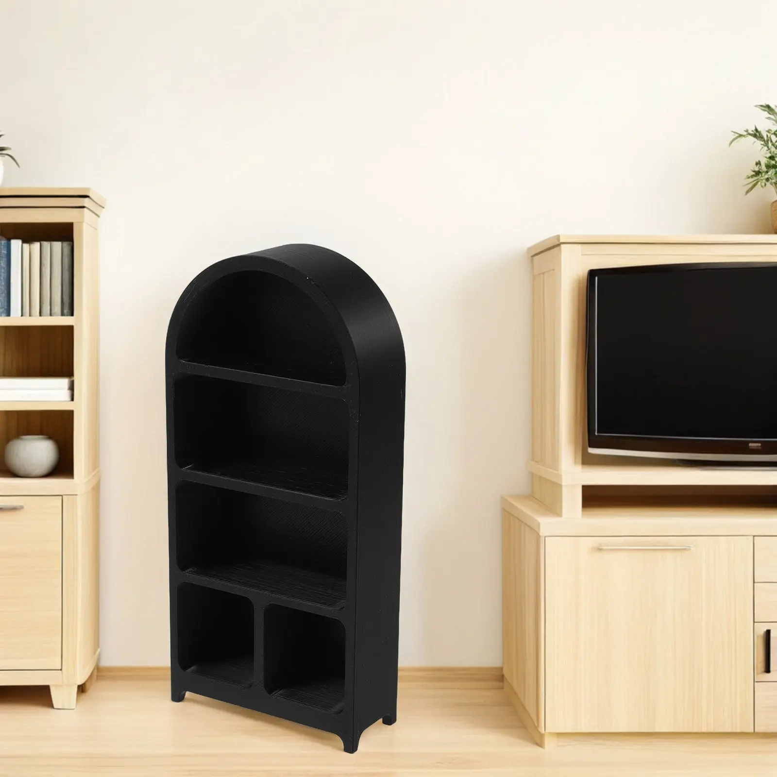 Mini Miniature Dollhouse Furniture Halloween Christmas New Year Mini Bookshelf Accessories Early Learning Educational Cabinet