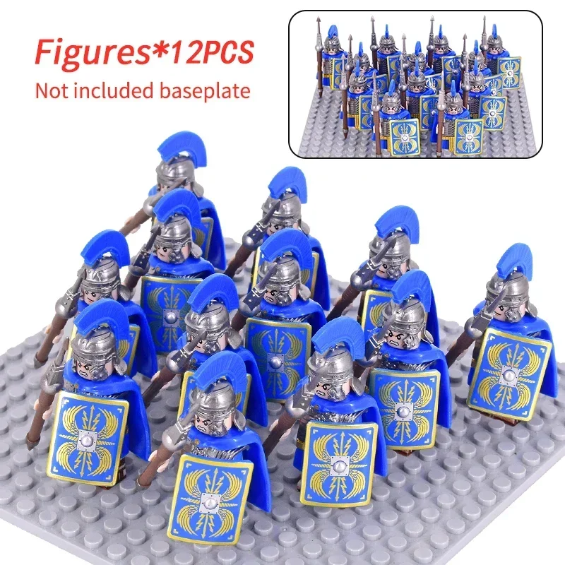 Medieval Military Rome Centurion Skutatoi Castle Figures Set Roman Soldiers Lion Bear Wolf Signifer Building Blocks Bricks Toys