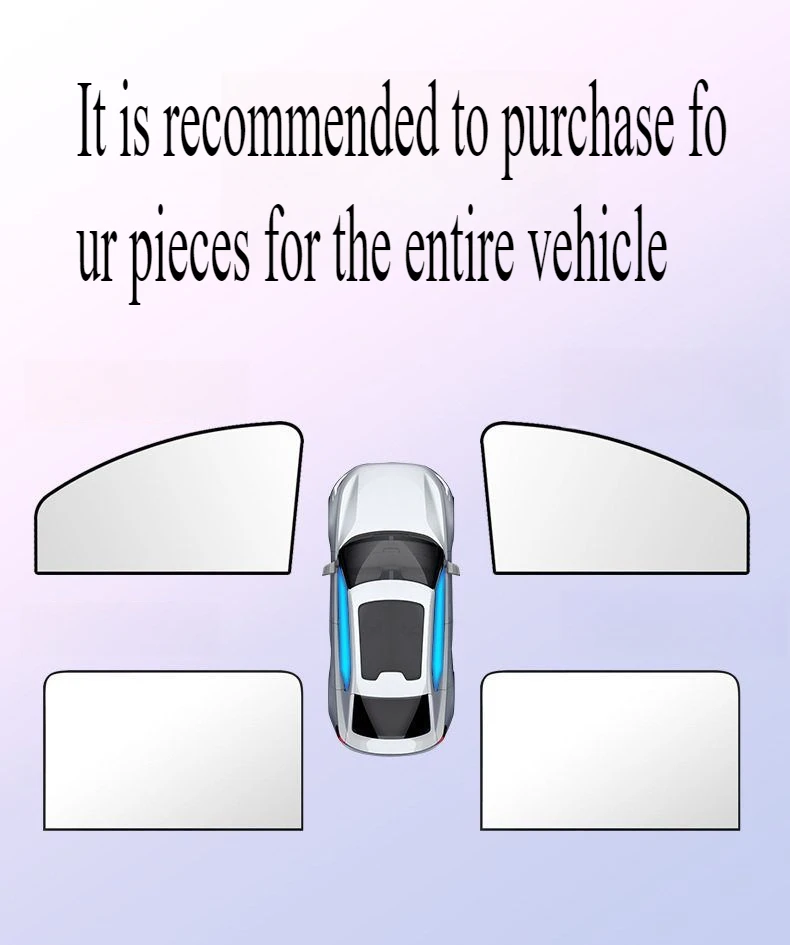 

Car side window titanium silver sunshade, magnetic UV resistant curtain, sunshade cover double-sided