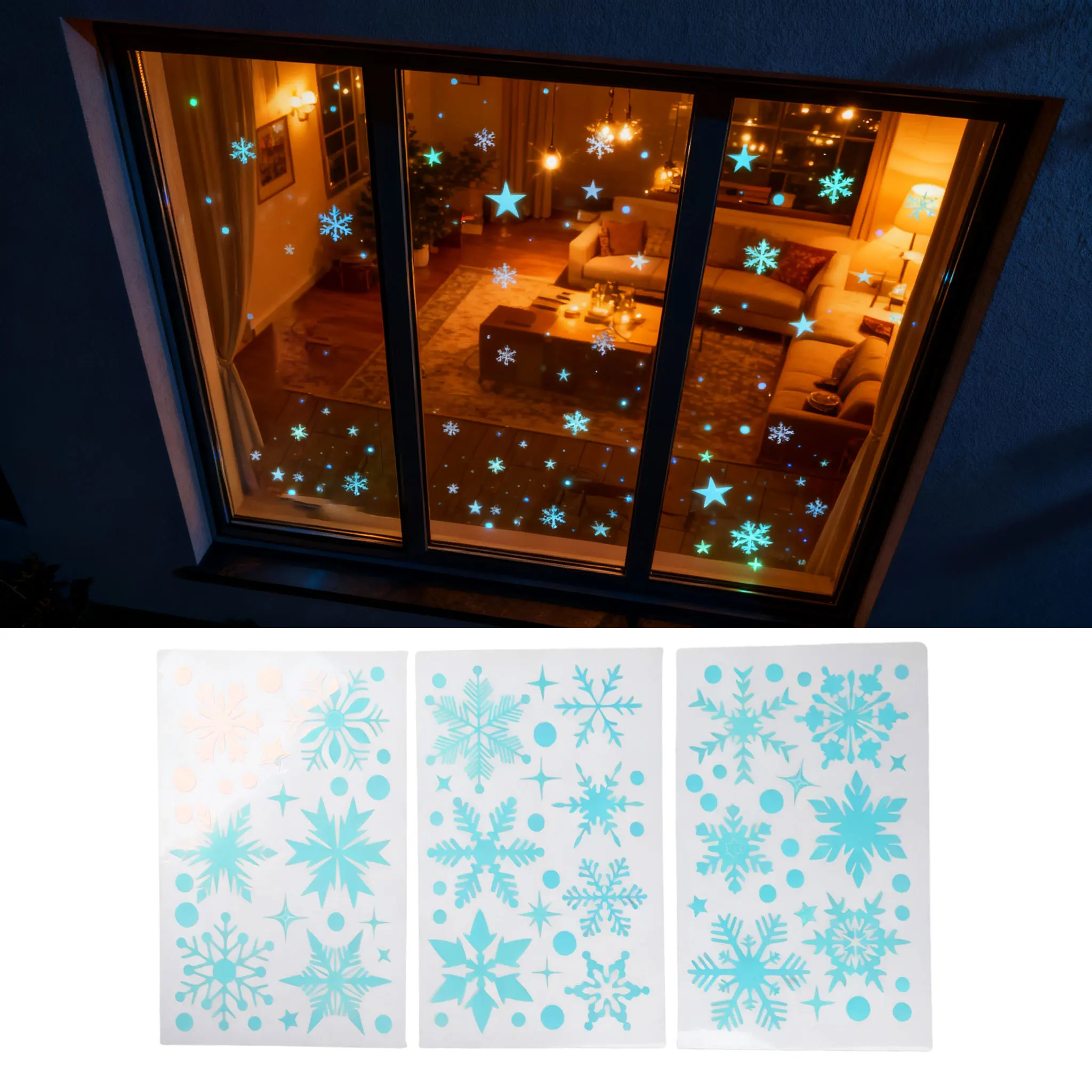 3 Sheets Snowflake Christmas W - đánh giá và giá Snowflake Window Decal