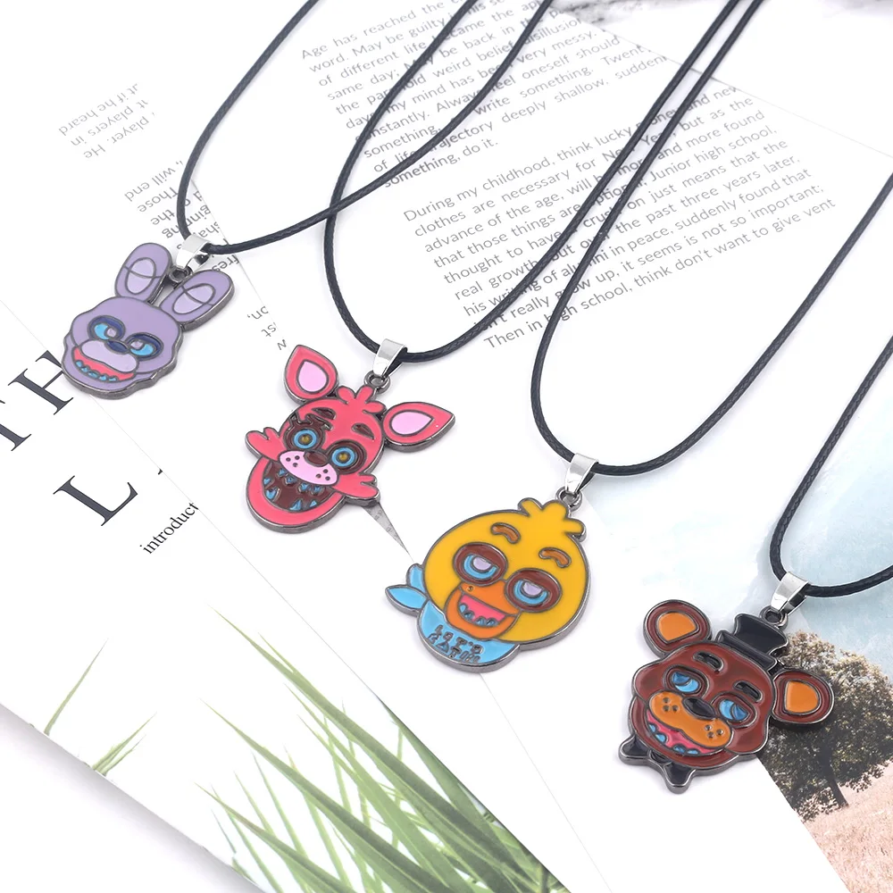 Anime Spiel FNAF Figuren Freddy Halskette Foxy Bonnie Tier Puppe Figur Anhänger Halskette Schmuck Zubehör Kinder Geschenk – Detail 5