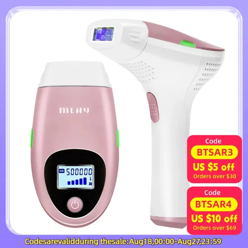 Mlay 레이저 T3 레이저 제모 기기, IPL 제모 기기, 비키니 바디 제모기, 여성용 제모기