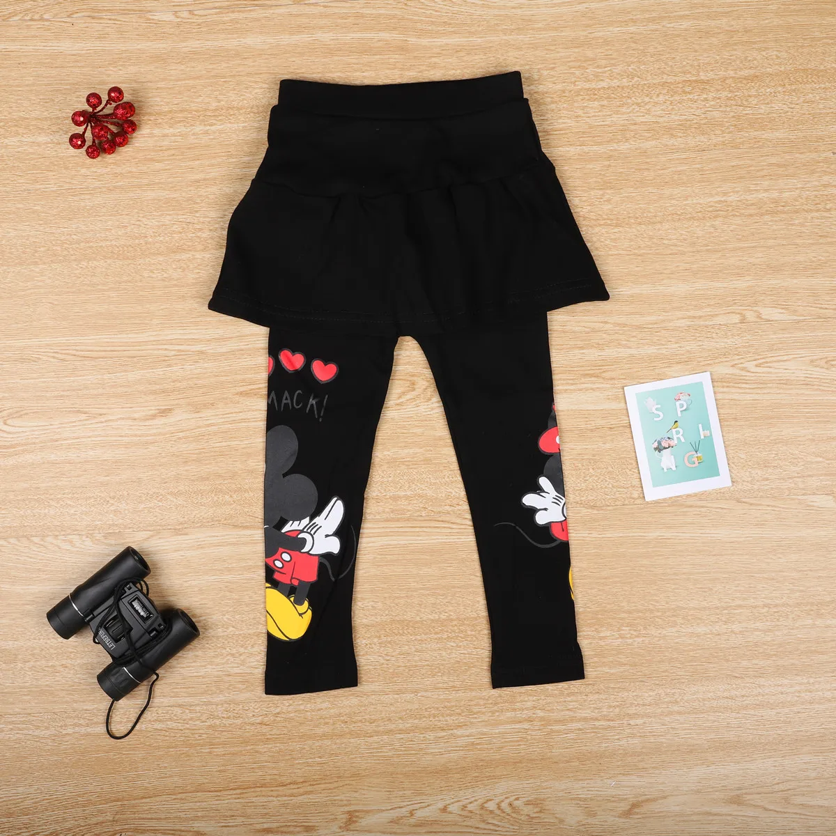 Spring Autumn Children Clothing Pants New Girls Cartoon Print Mickey mouse Minnie Stretch Skirt Pant Kids Leggings Long Trousers