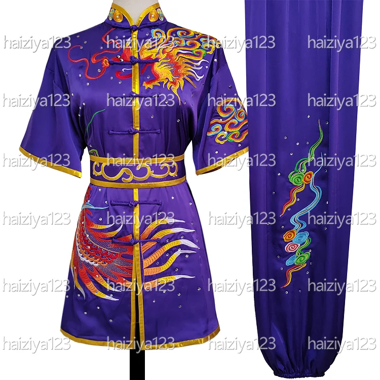 

Униформа ушу с вышитым драконом, одежда для кунг-фу, костюм для боевых искусств, наряд Чанцюань, таолу для мужчин, женщин, девочек, мальчиков, детей, взрослых