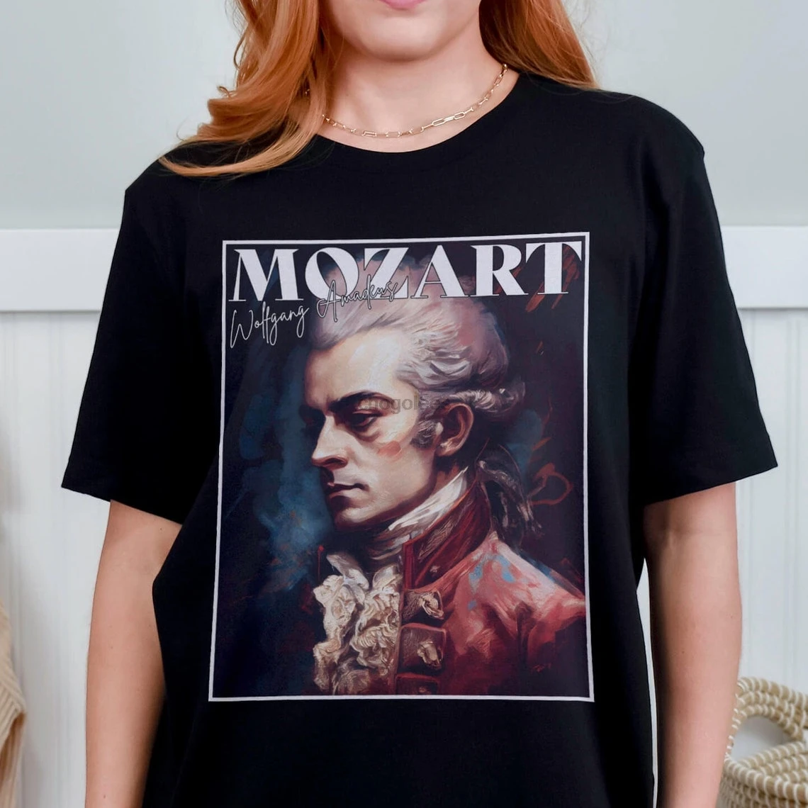 Wolfgang Amadeus Mozart Oil Painting T-Shirt 1  Classical Music Unisex Gift TShirt Shirt  Mindspring Retreat