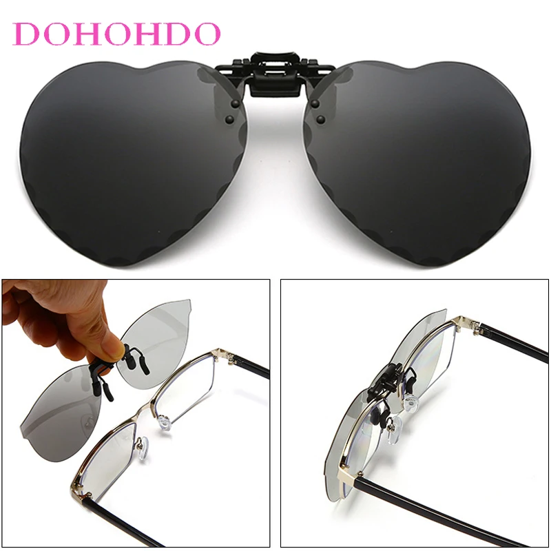 

Heart Clip On Glasses Polarized Sunglasses Big Frame Glasses Night Vision Driving Goggles Anti Glare Sport Goggles UV400 Очки