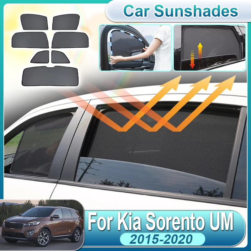 

Для Kia Sorento 2015-2020 UM MK3: Магнитная сетчатая шторка на лобовое стекло, солнцезащитный экран для автомобиля, аксессуары для защиты от солнца и обеспечения приватности