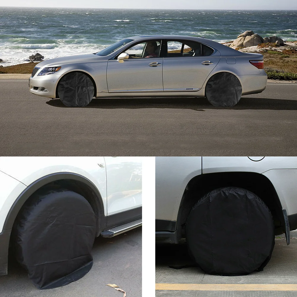 

4Pcs Tire Covers Waterproof Durable Professional Wheel Protectors Storage Bags for Car Truck Trailer