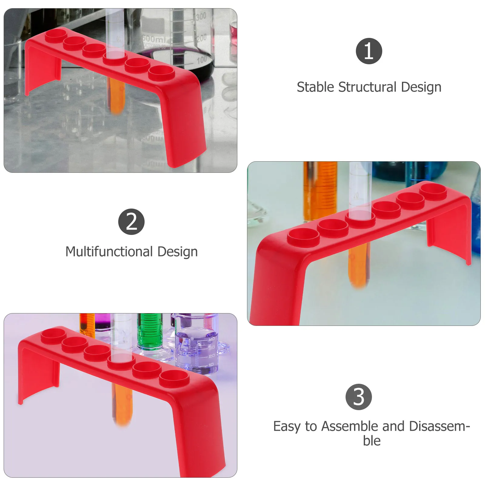 

Test Tube Rack Teaching Aids Lab Racks Holder Plastic Stand Multifunctional Tubes