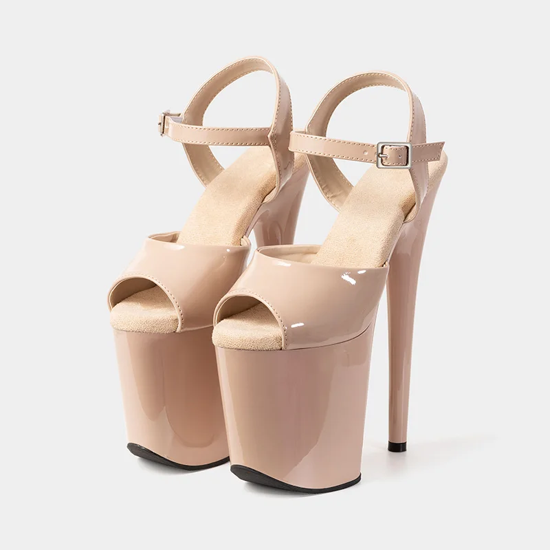 LAIJIANJINXIA-Sandálias Plataforma De Salto Alto Para Mulheres, Sapatos De Dança Pole, Sexy, Exótico, PU Superior, Moda, Novo, 20cm, 8 polegadas,