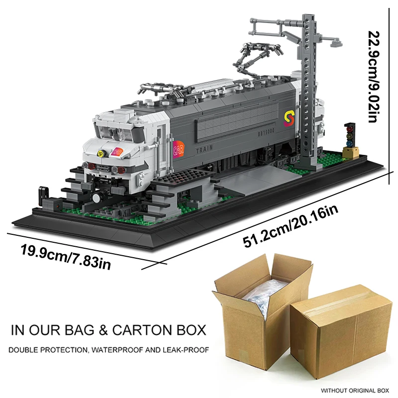 

Вообразительные MOC 66803 BB15000, основная линия, электрический локомотив, поезд, строительные блоки, кирпичи, сборка моделей, игрушки, подарки на день рождения для детей