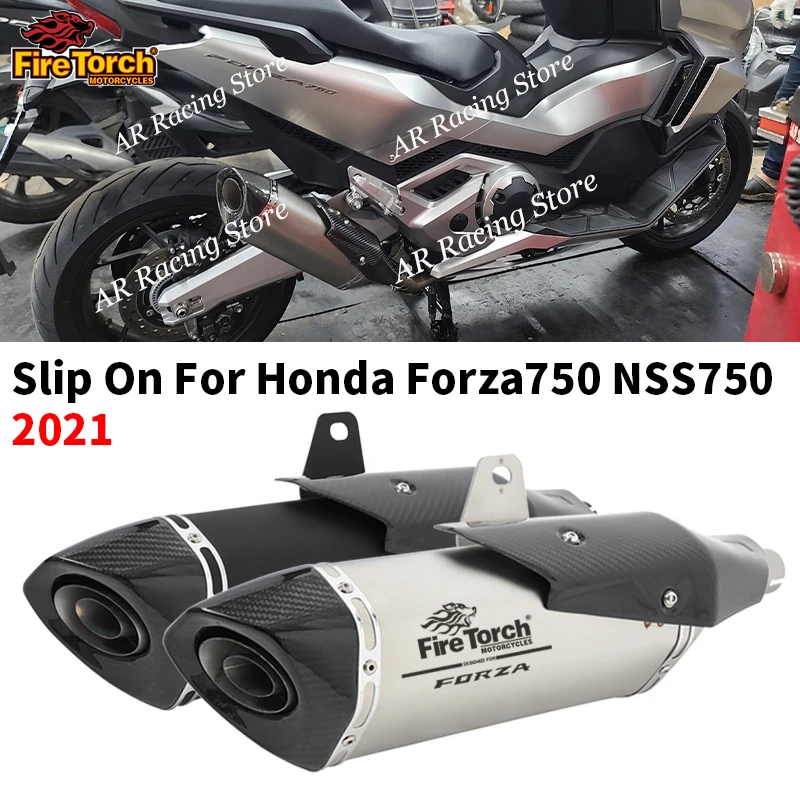 

Slip On For Honda Forza750 Forza NSS 750 2021 Motorcycle Exhaust Escape Modify With Carbon Fiber Heat Shield Muffler DB Killer