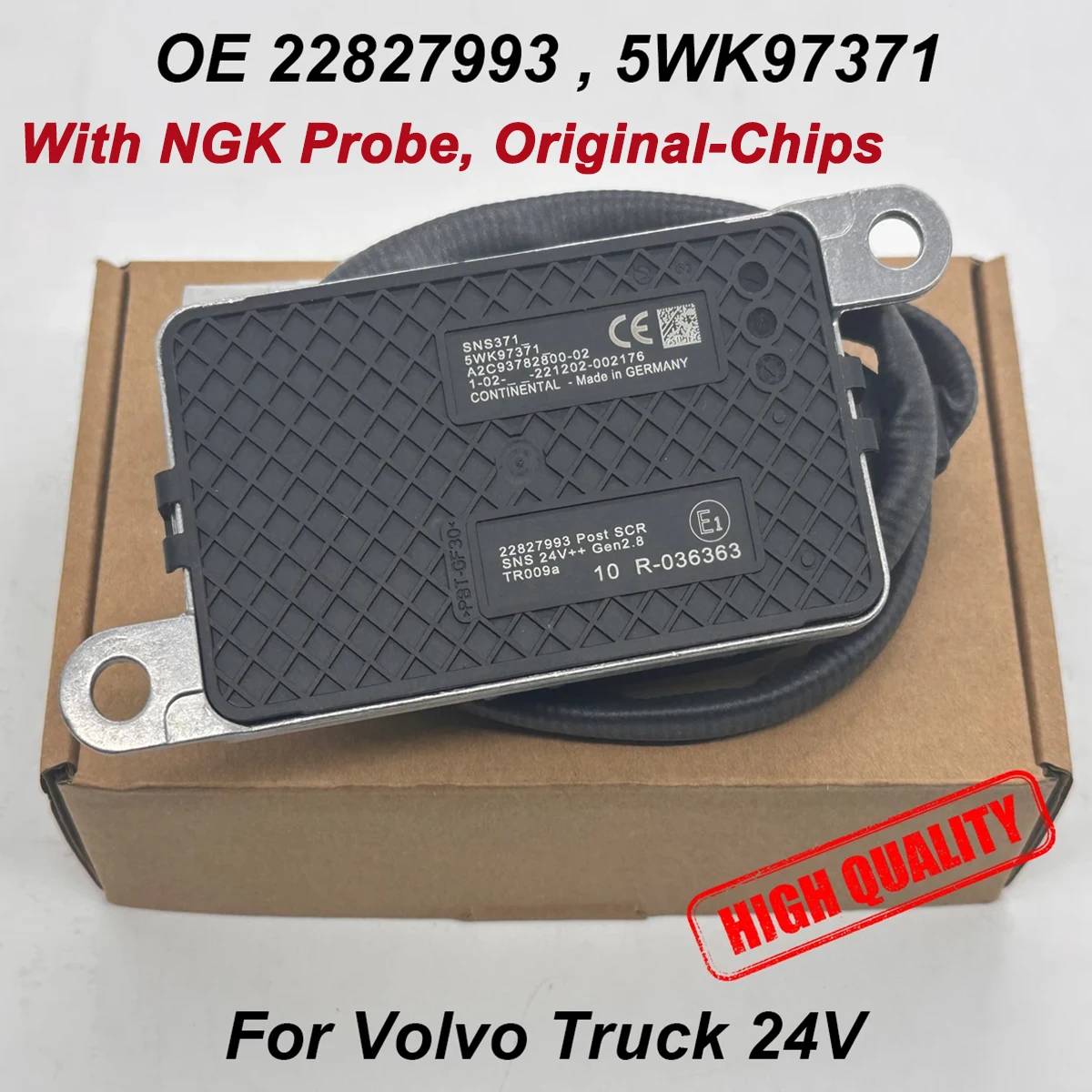 

For Volvo Truck 24V 5WK97371 22827993 High Quality Chips N GK Probe NOX Sensor Nitrogen Oxygen Sensor A2C11879500 Made in DE