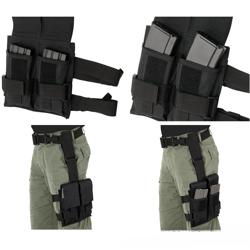 Tactical Thigh  Magazine Pouch Drop Leg Panel Mag Pouch For 5.56/7.62  Outdoor Airsoft Leg Mag Holder Charger Carrier - view 4