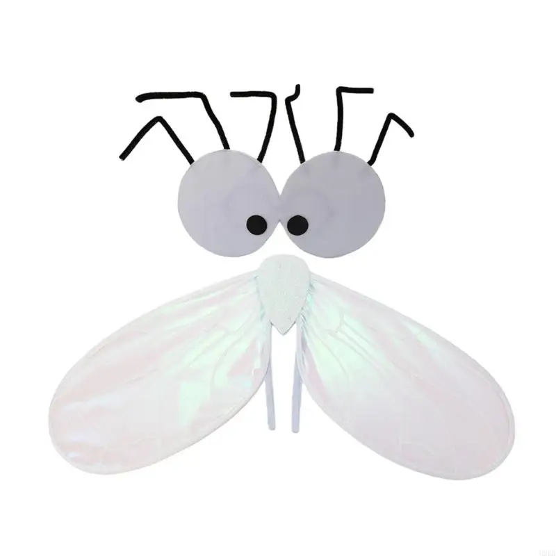 2026 New Fly Costume Bugs Wing With Fly Mask Set Insect Costume Accessories Kid Adult