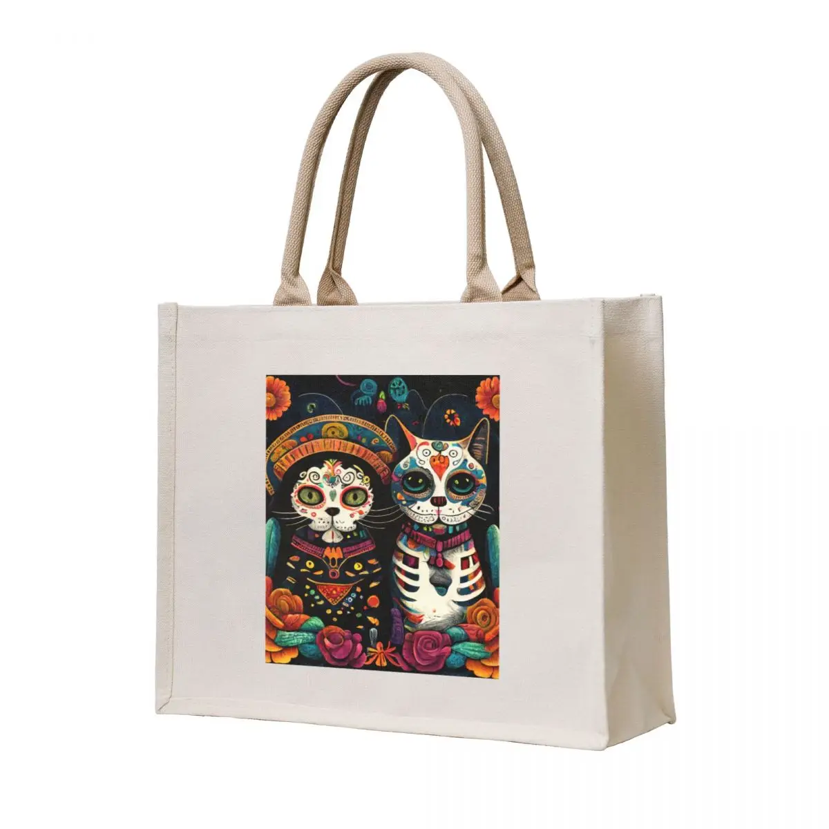 Cats on Day of the Dead, Dia de Los Muertos Tote Bag ecological bags hand bag ladies Cloth bag Women's shopper