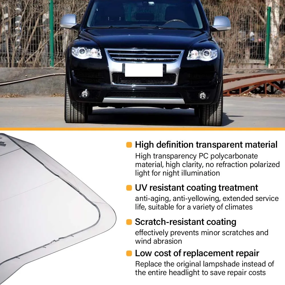 

Headlight Cover 2007-2010 Touareg Headlight Transparent Lampshade Headlight Shell For Volkswagen Touareg Car accessories
