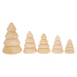 5 Pcs Christmas Tree Decor Wood Craft Felt nament Unique Festival Decor Home Office Restaurant Crafts Wooden Projects Xmas Tree