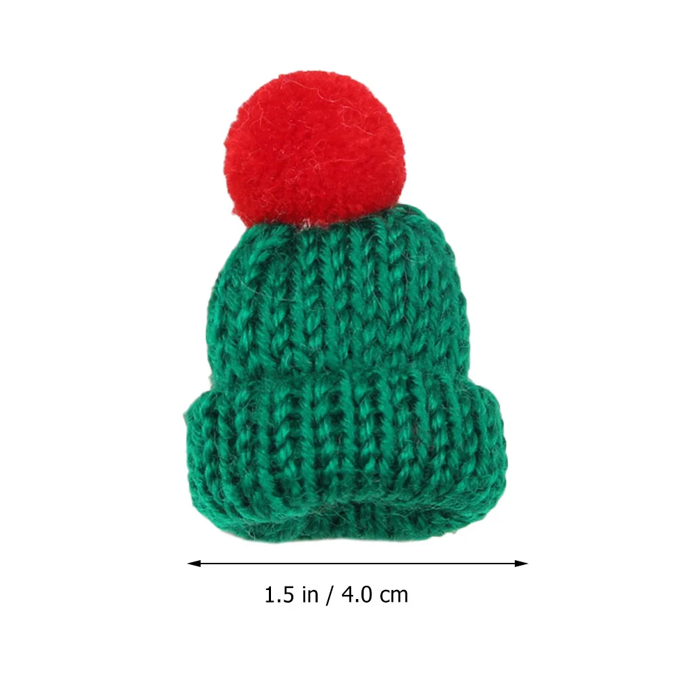 

15 pcs Mini Knitted Hats Soft Yarn Caps For Finger Wear Kids Jewelry Decor Clothing Accessory Brooch Random Color