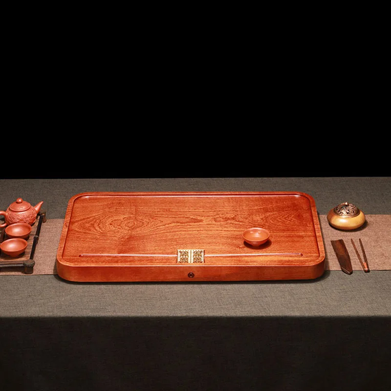 Wooden Rectangle Tea Tray Drainage Vintage Table Office Ceremony Coffeeware Tea Tray Chinese Desk Bandeja Madera Home Products