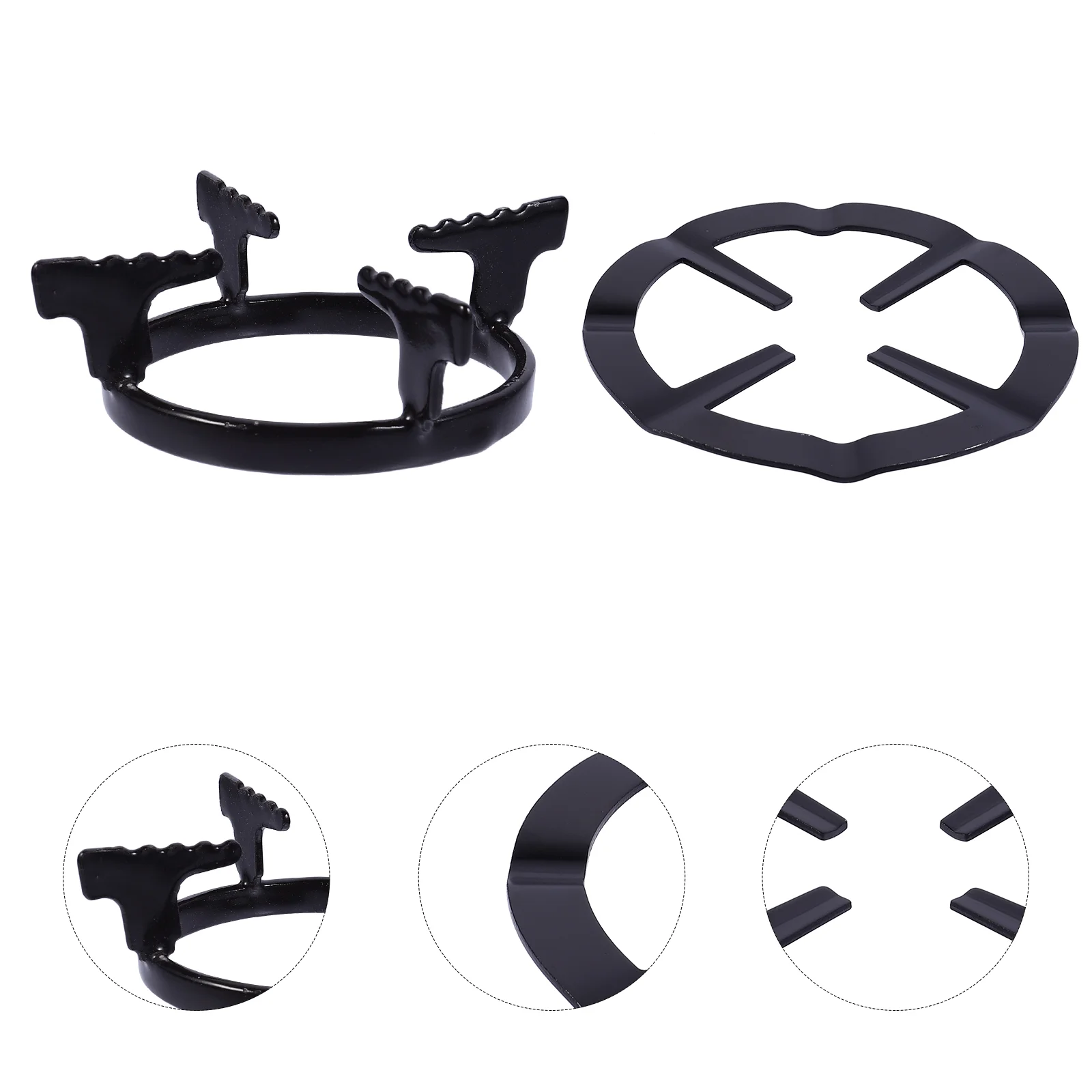 2 Pcs Bracket Holder Gas Burner Racks Stove Support Kitchen Gadget Iron Round Stands Hob Rings Work