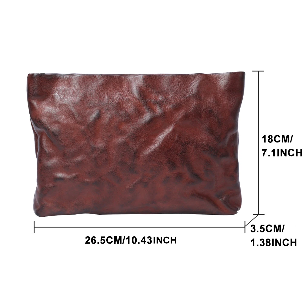 Echte Leder-Umhängetasche für Herren, Clutch-Tasche, modische Brusttasche aus Rindsleder, pflanzlich gegerbtes Leder, handgefärbt – Detail 7