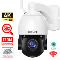 5Inch 4K UHD  iCsee APP 50x Zoom  WIFI IP Dome Camera Full Color AI Humanoid Detection Home Security CCTV Baby Monitor