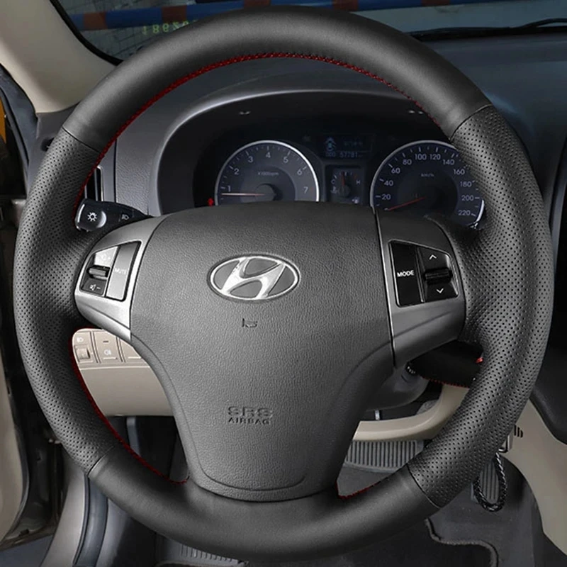 Braid Car Steering Wheel Cover For Hyundai Elantra 2008 - 2010 Customize Microfiber Leather Steering Wrap Car Accessories