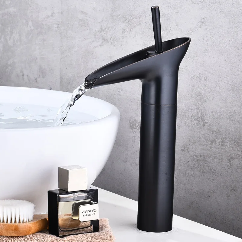 Cuba Waterfall Stream Deck Hot and Cold Water Mixer Bathroom Basin Luxury Garden Faucet Single Lever Tapware Toilet