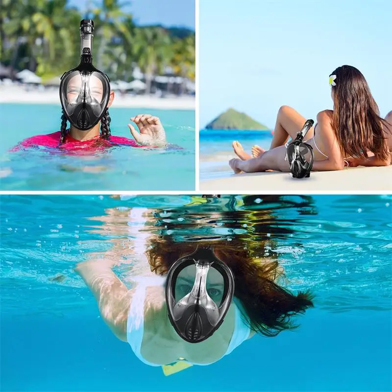 Underwater Scuba Anti Fog Full Face Diving Mask Snorkeling Respiratory Masks Safe Waterproof Swimming Equipment for Adult Kids