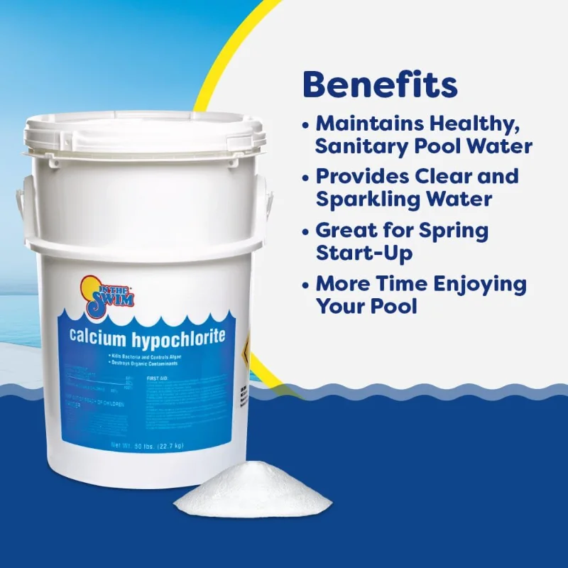 In The Swim Shock and Chlorine Bundle for Sanitizing Swimming Pools – Includes 25 Pound Bucket of 68% Cal-Hypo Pool Shock