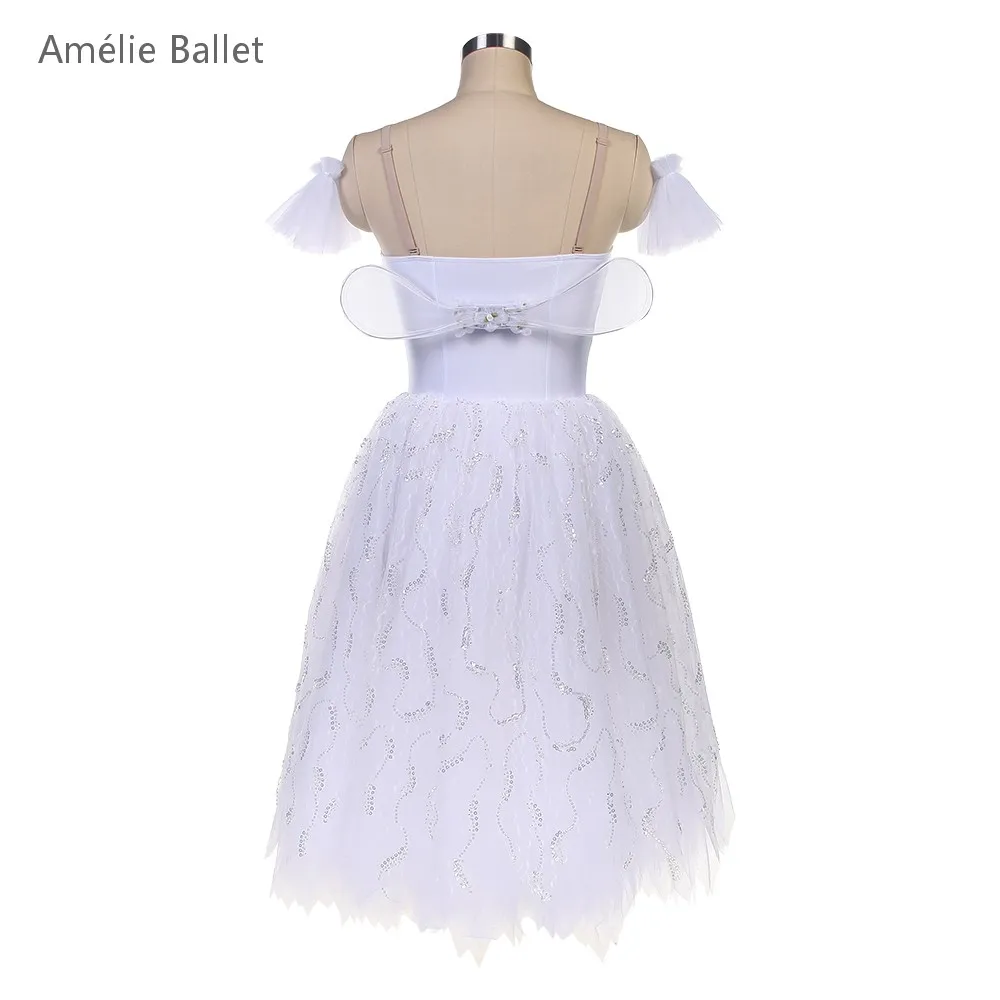 25145 New Ballet Costumes White Spandex Romantic Long Ballet Costumes Adult Girls Stage Performance Dance Costumes