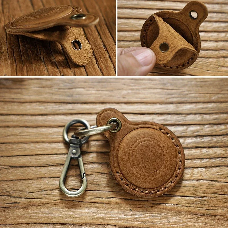 Защитный чехол из натуральной кожи для Apple AirTags, брелок-локатор, сумка, модная подвеска для домашних животных, аксессуары для Air Tag