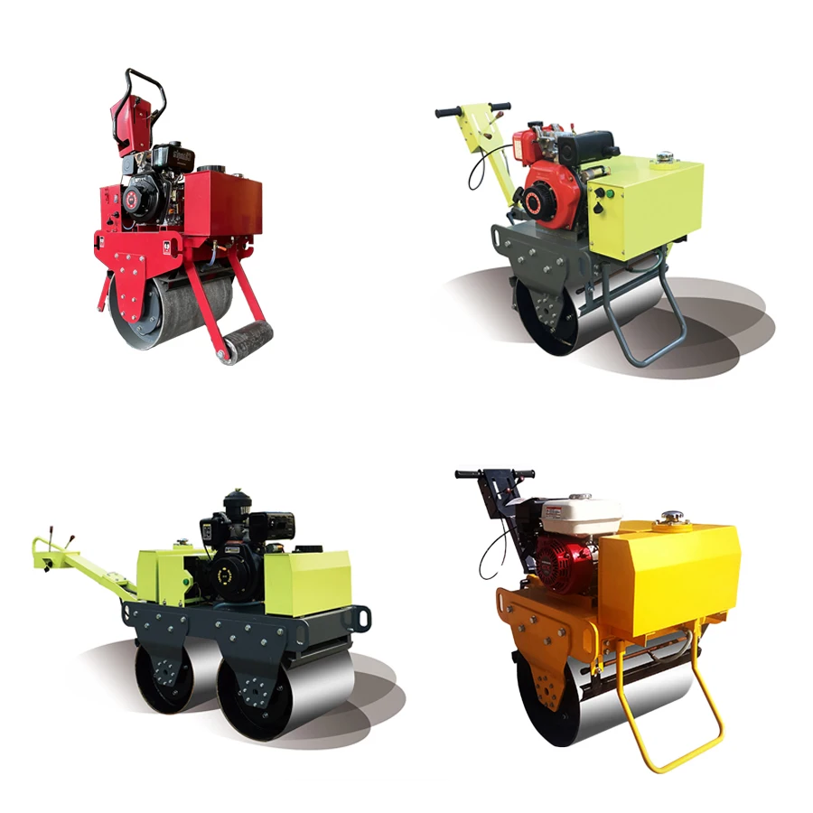 Baru 300Kg 3 Ton Mesin Diesel Mini Pemadat Rol Jalan Rol Drum Ganda