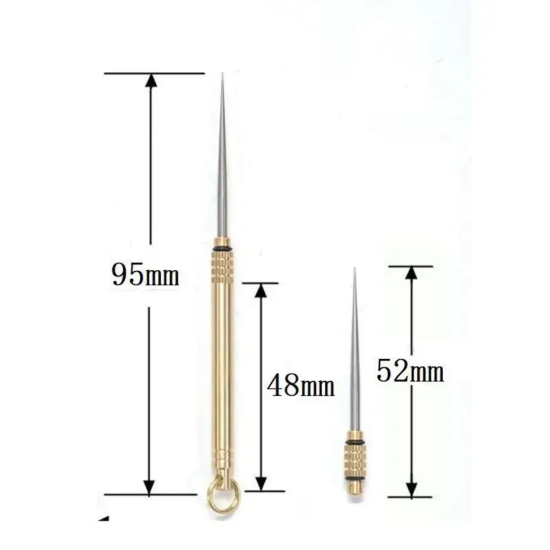 Portable Titanium Toothpicks with Brass Keychain & Metal Toothpick Holder, Outdoor Picnic & Camping Accessories