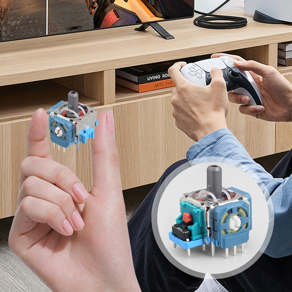 2 ชิ้นแท่งอนาล็อกสำหรับ PS5 คอนโทรลเลอร์ไร้สายนิ้วหัวแม่มือแท่งอนาล็อก 3D จอยสติ๊กสำหรับคอนโทรลเลอร์เพลย์สเตชัน 5