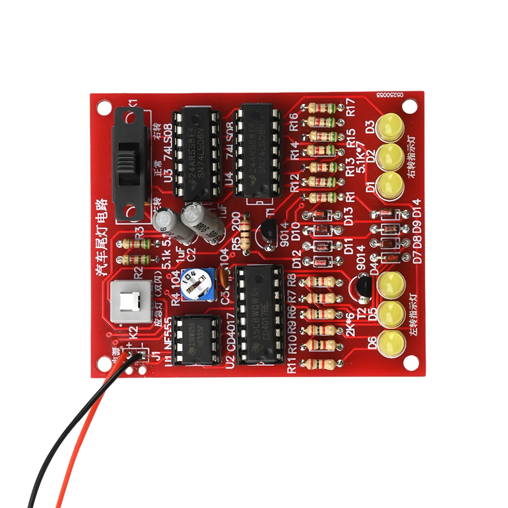 Diy kit eletrônico simulação luz traseira do carro dc 5-6v divertido componente de solda treinamento estudante kit prática de solda