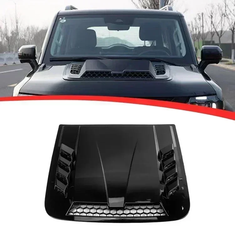 Universal ABS Plastic Front Engine Scoop & Hood Scoop Bonnet Cover Decorative Stickers, Durable Exterior Accessories for Custom