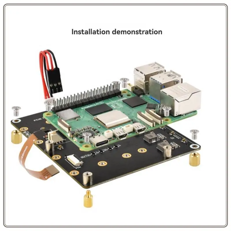 لراسبيري Pi 5 Pcie إلى 4-CH M.2 Nvme لوح مهايئ متوافق مع 2280/2260/2242/2230 M.2 محركات الأقراص الصلبة الولايات المتحدة التوصيل-ABDQ