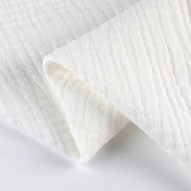 Natürlicher Doppelgaze-Kreppstoff, drapiert, Baumwolle, 100 % Seersucker, Baby-Lätzchen, Kleidung, Stoff, Damenrock, Nachtwäsche, weiche Stoffe – Detail 10