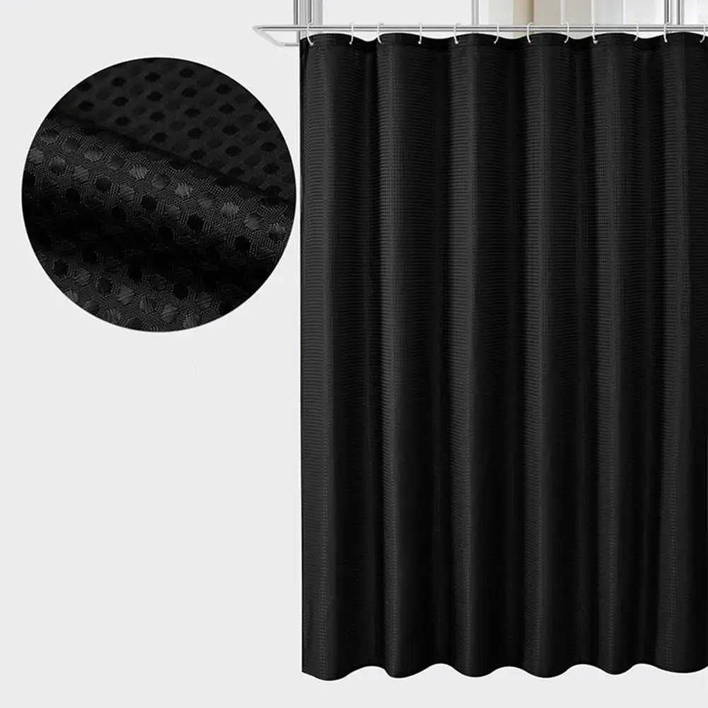 Bathroom Decor Curtain Thickened Waterproof Shower Curtain Set with 12 Hanging Rings Punch-free Washable Kitchen Door Curtain