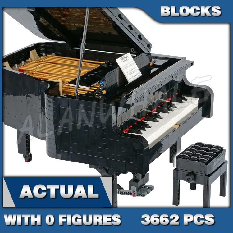 3662 peças idéias criativas jogáveis piano de cauda 25 teclas teclado abertura fallboard 79007 conjuntos de blocos de construção compatíveis com modelo