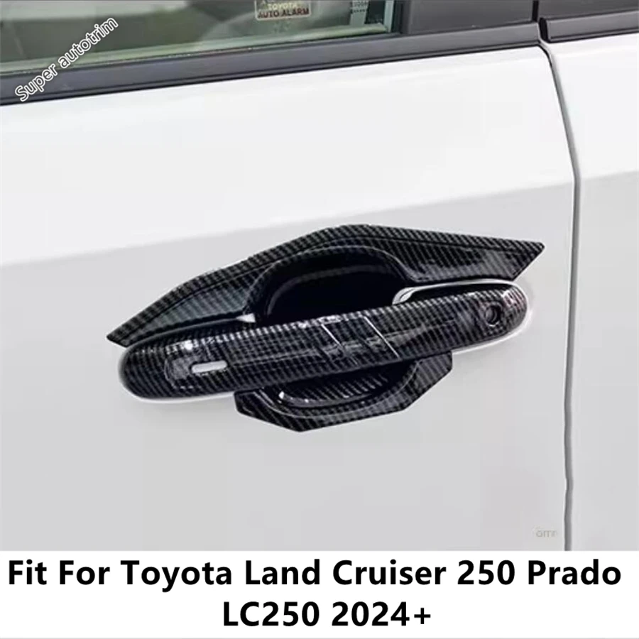 

Car Outer Door Handle Bowl Decoration Cover Trim For Toyota Land Cruiser Prado 250 LC250 2024 2025 ABS Carbon Fiber Accessories