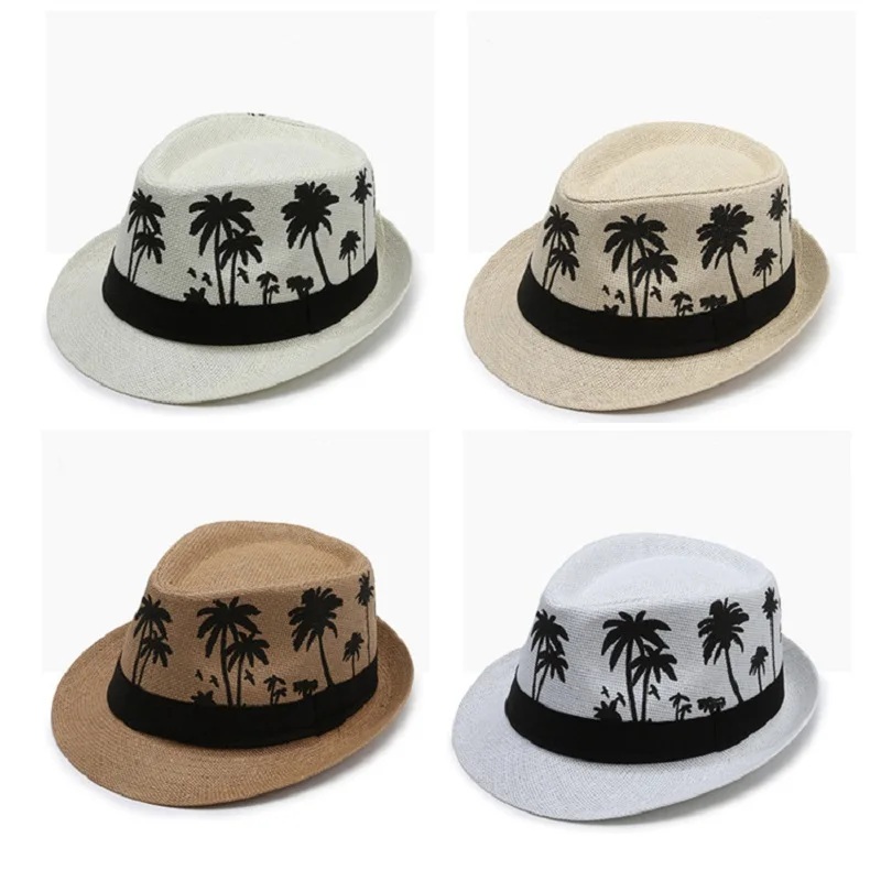 Summer Sun Protection Straw Hat Beach Sun Hat British Style Men's Versatile Jazz Hat Hot-Selling Sun Hat