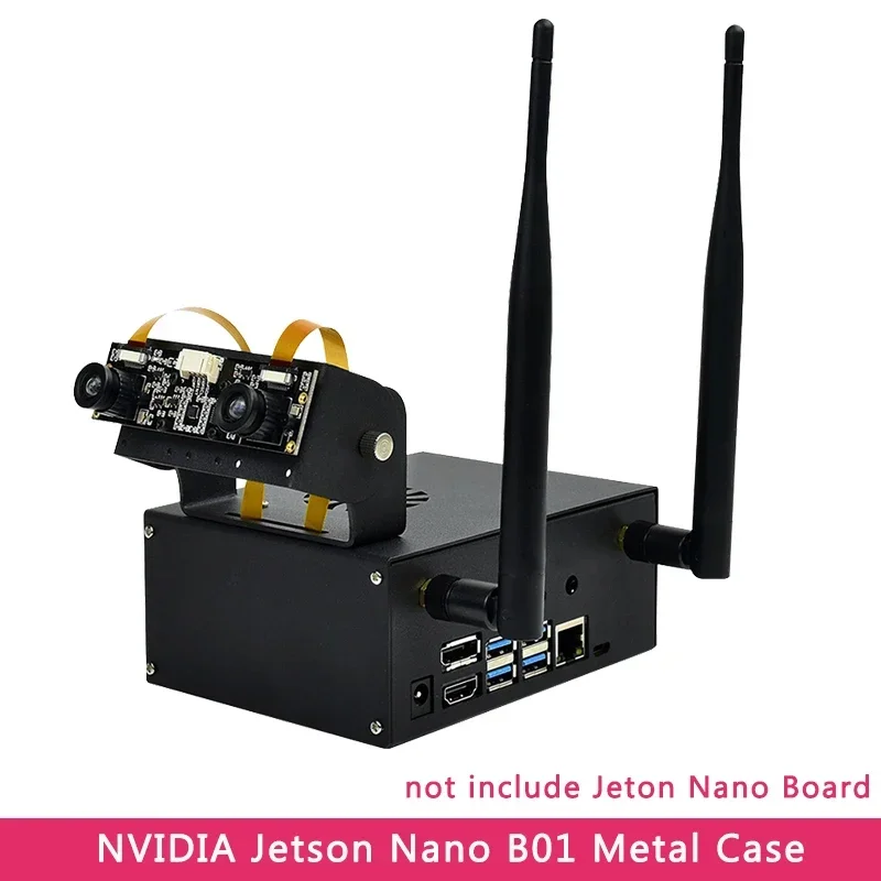 nvidia-jetson-nanoメタルケースオプションの双眼カメラホルダーpwn冷却ファンjetson-nano-b01用アンテナ4gbバージョン